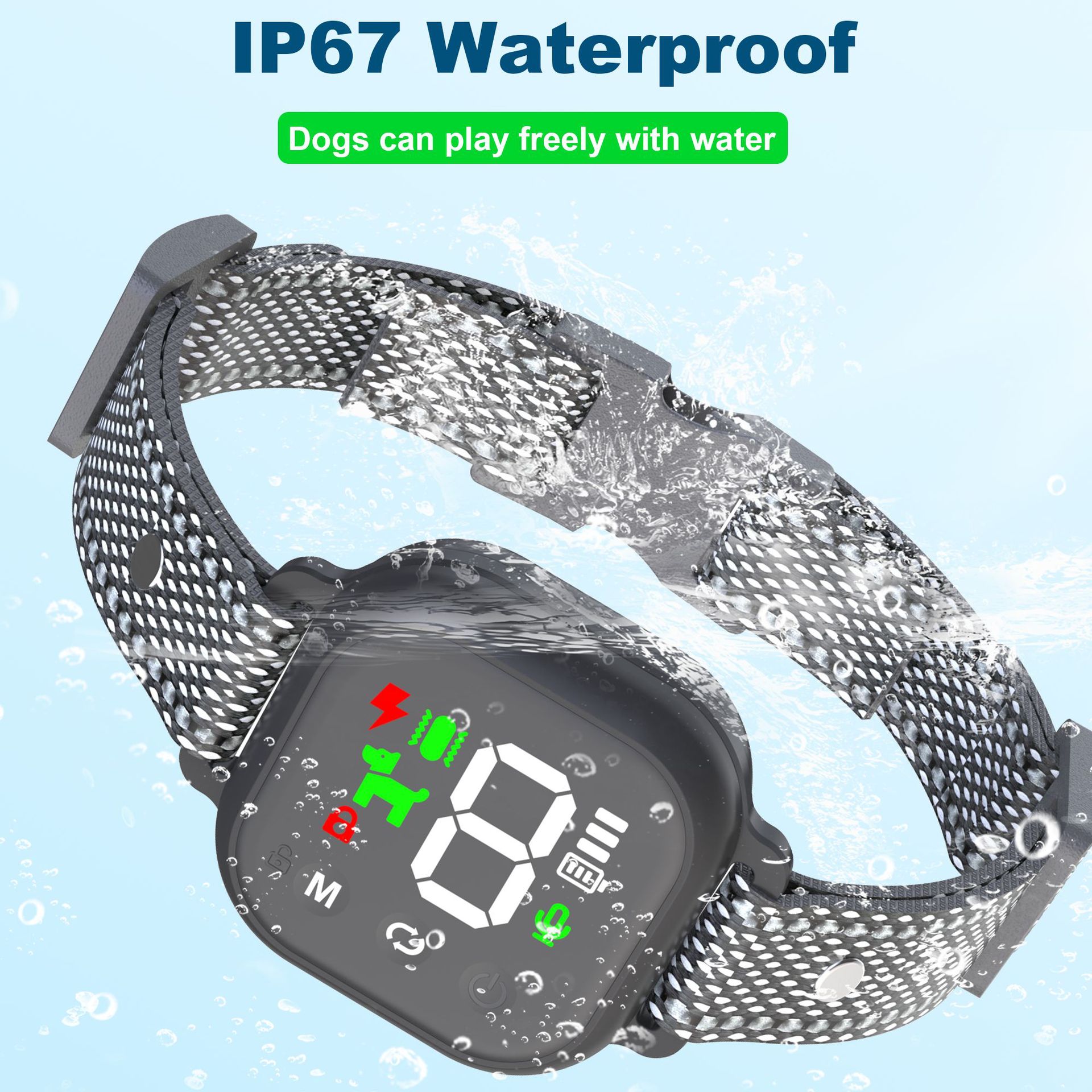 New Color Screen Bark Stopper Electric Shock Collar Vibrating Dog Training Collar Amazon Factory Direct Supply Automatic Bark Stopper