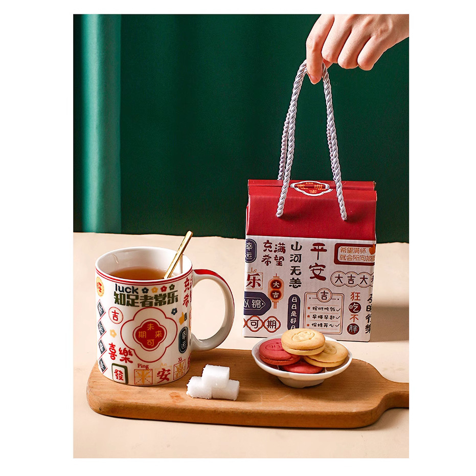 Gift Ceramic Cup Couple's Cup Company Opening Event Gift Cup Creative Mug Water Cup Wedding Hand Companion Cup