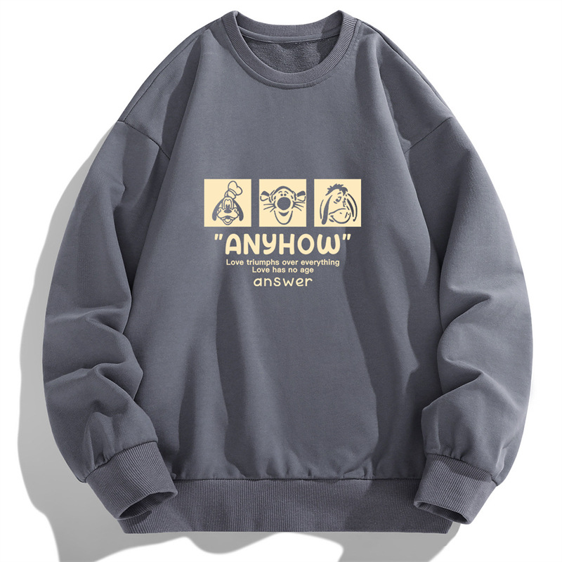 [Fleece-lined optional] 2023 new autumn spring long-sleeved T-shirt men's sweater bottoming shirt Men's Round Neck Pullover