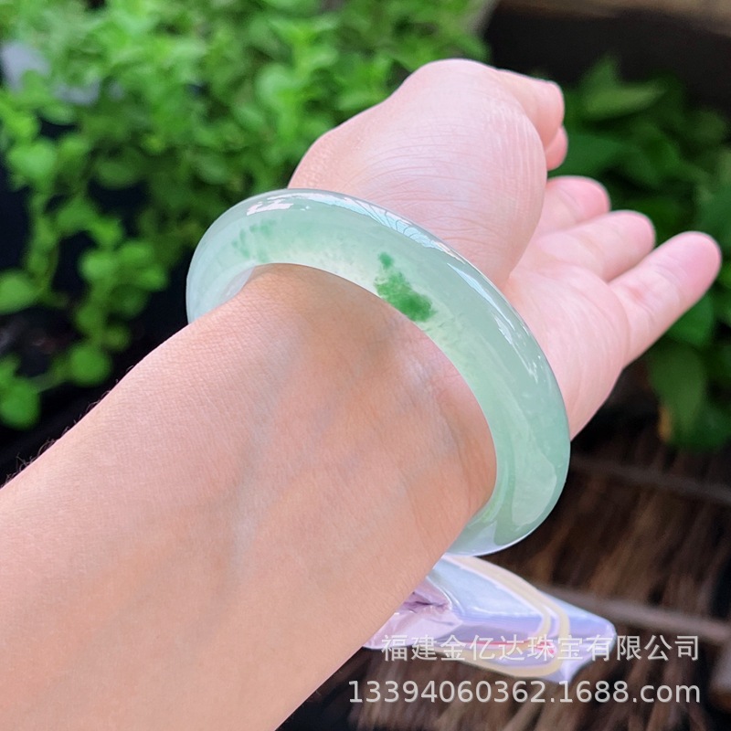 Myanmar Natural Jade A Bracelet Jade Bracelet Floating Flower Jade Bracelet Violet Old Pit Ice Glutinous Bracelet Imperial Concubine