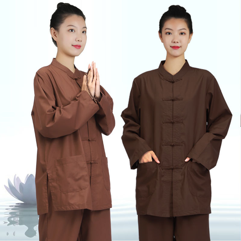 Haiqing Jushi Suit Men's and Women's Suit Dharma Association Worship Four Seasons Jushi Suit Red Dark Blue Coffee Monk Suit Monk Suit Zen Suit