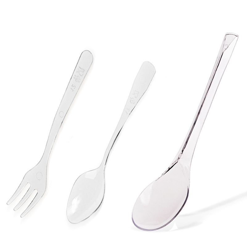 Одноразовая пластиковая ложка, ложка для мусса, десертная ложка, вилка, прозрачная