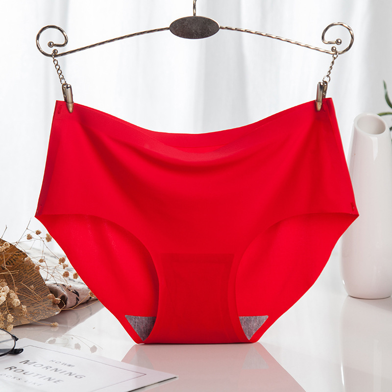 840 ice silk seamless underwear women's sexy mid-waist ice silk one-piece stretch plus size underwear breathable briefs