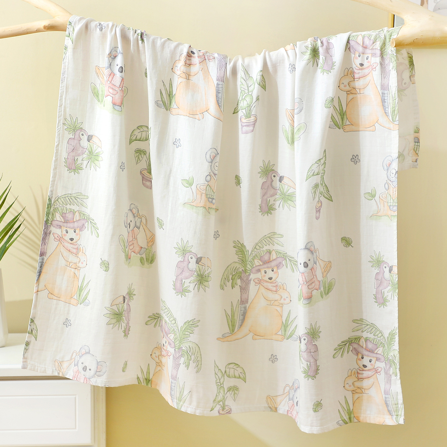 Newborn Cool Bamboo Cotton Cover Blanket Baby Gauze Nap Blanket Sunshade Swaddling Anti-startling Cover Blanket Baby Wrapping Towel