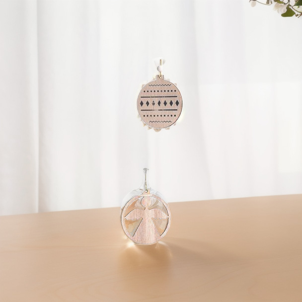 Рождественские украшения в коробке деревянная рождественская снежинка маленькая подвеска лазерная гравировка полые подвесные украшения прямые продажи с завода