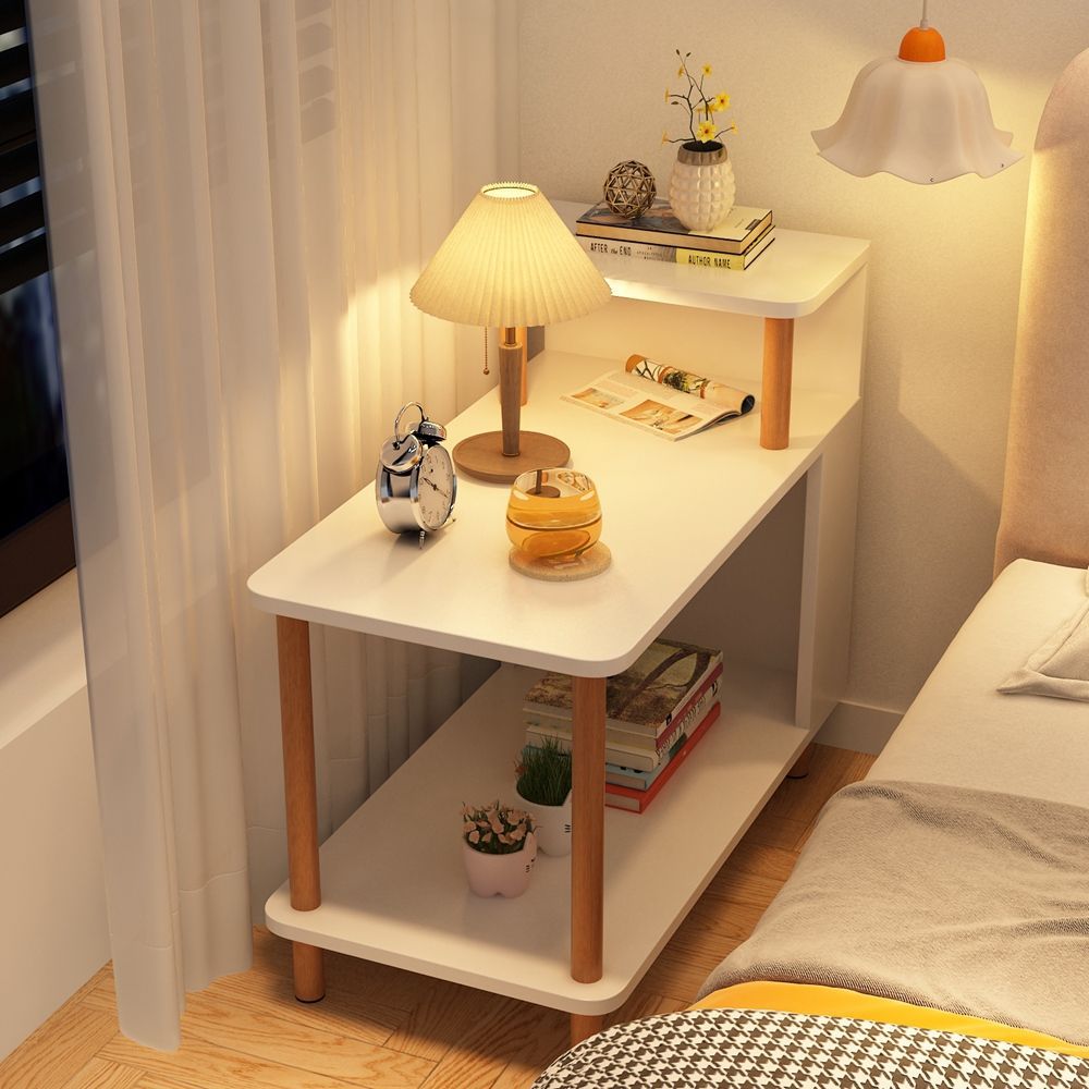 Bedside Table with Narrow Edges, Modern and Simple Small Storage Rack, Bedroom Small Coffee Table, Popular for Children, Simple Rental Use
