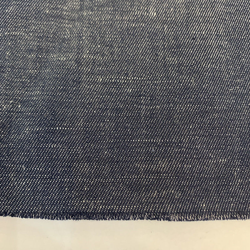 Linen Cotton Twill Imitation Denim Interwoven Fabric Spring and Summer Jacket Suit Cotton and Linen Clothing Fabric Linen Yarn-dyed Fabric