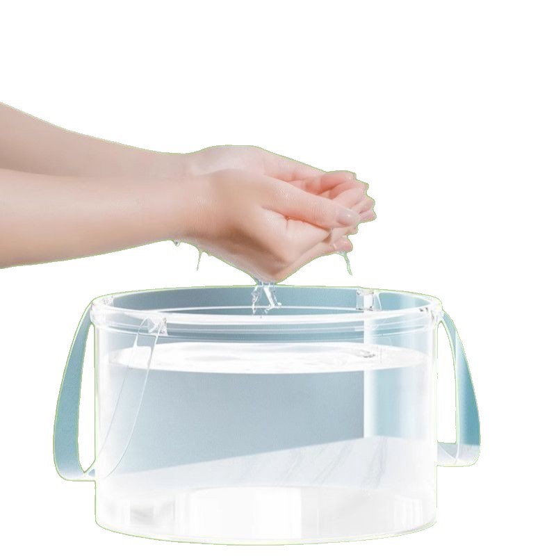 Portable Travel Laundry Bag Folding Basin Portable Outdoor Vegetable Washing Camping Transparent Compression Bucket Washing Foot Bag