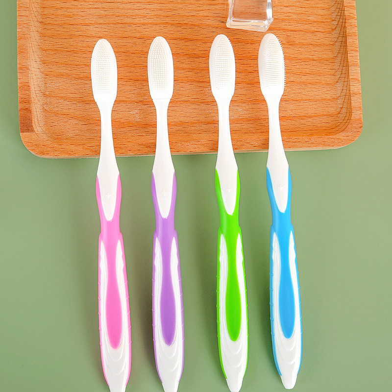 New Silicone Nano Soft Bristle Toothbrush Multicolor Independent Dust Cover Adult Gingival Protection Manual Spot Wholesale