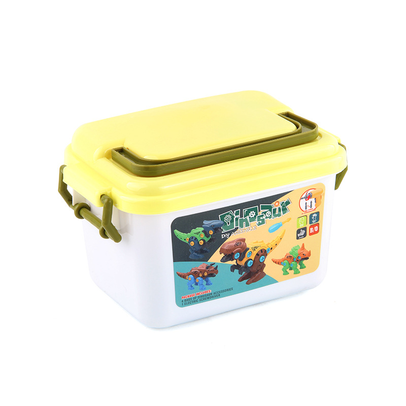 Factory Direct Sales Boys Disassembly and Assembly Dinosaur Building Block Toys with Electric Drill Nut Assembly Tyrannosaurus Building Block Set