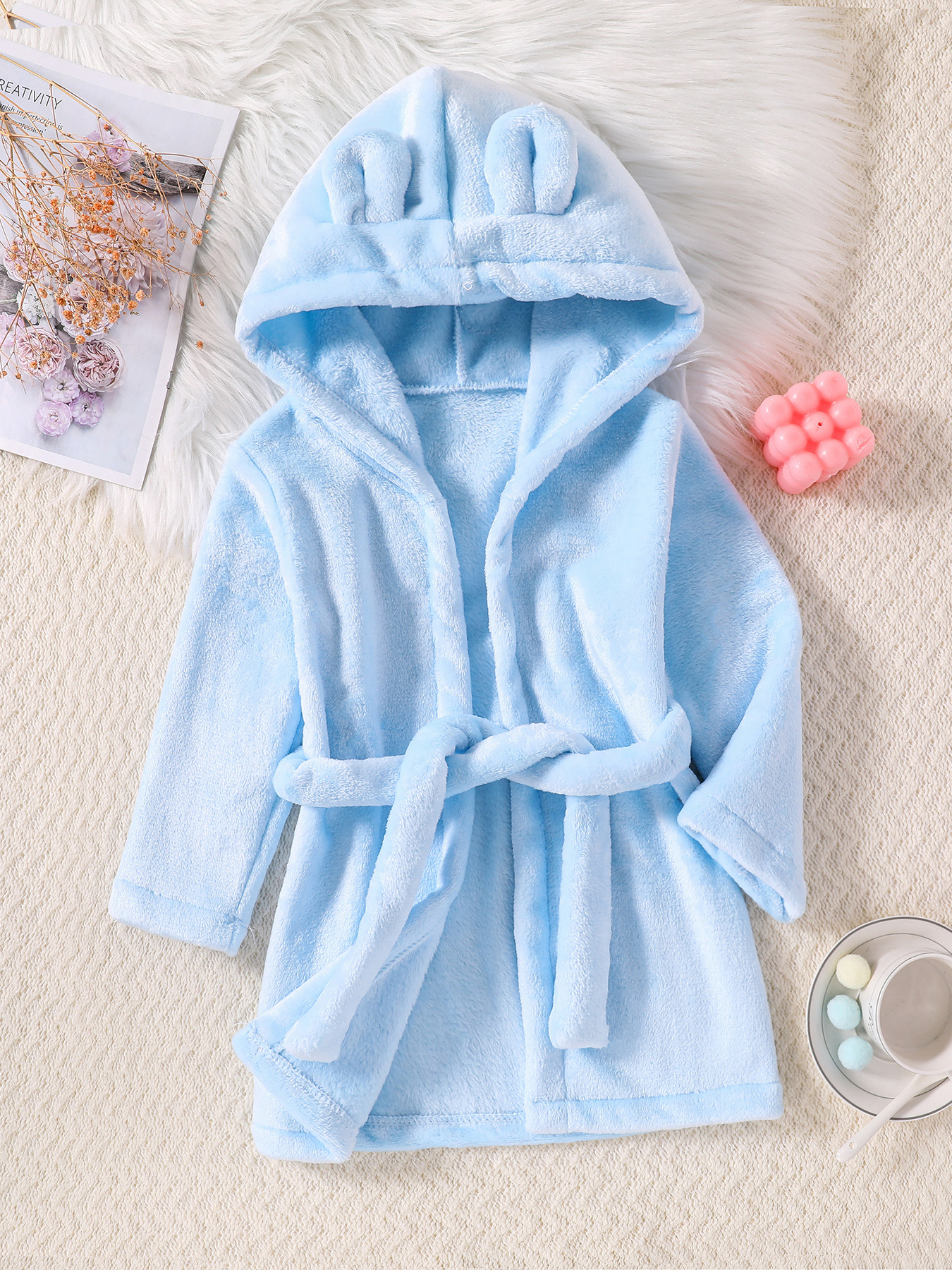 Children's Nightgown Flannel Baby Boy's Thickened Girl's Coral Fleece Pajamas Autumn and Winter Four Seasons Bathrobe