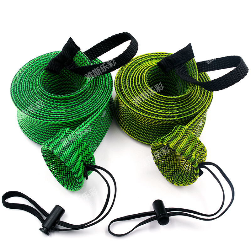 Customized Fishing Rod Protective Cover, Wear-Resistant and Anti-Uv Colorful Pattern Telescopic Braided Sleeve, Fishing Rod Cover with Lanyard