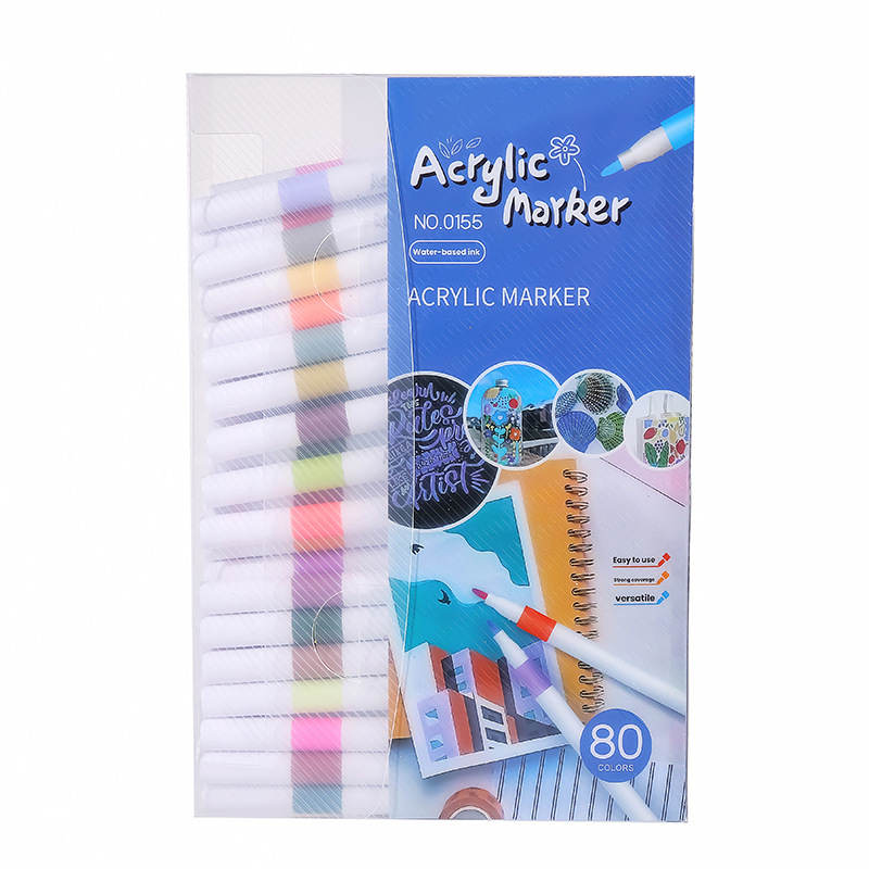 Cross-border explosions PVC acrylic marker pen impermeable paper can be washed 12/24/36/48/60/80 watercolor pen