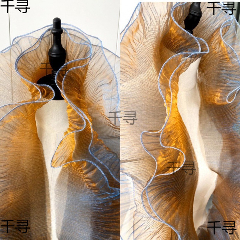 Кружевная пряжа 1.0м, органза, волнистый дизайн, платье для формальных мероприятий