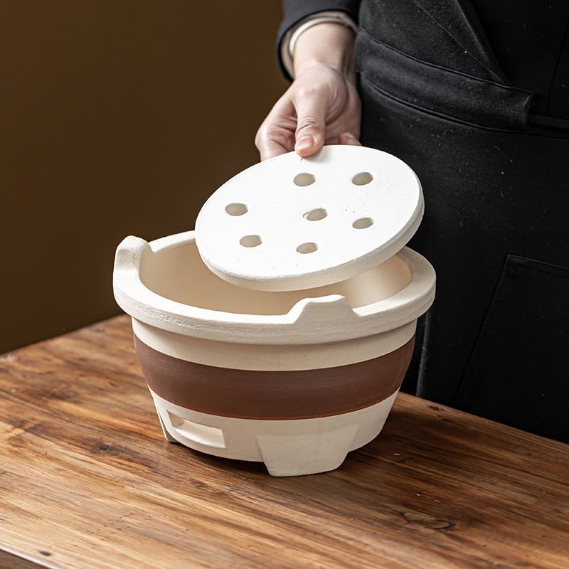 Cooking Tea Around the Stove, Household Indoor Old-Fashioned Charcoal Stove, Household Edge Stove, Mud Charcoal Stove, Outdoor Barbecue Clay Roasting Tea Equipment