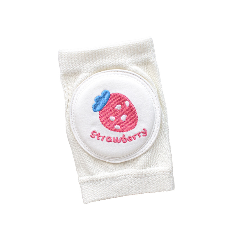 Baby kneecap children's pure white kneecap embroidery boys and girls sports protective gear drop-resistant newborn climbing sponge elbow pad