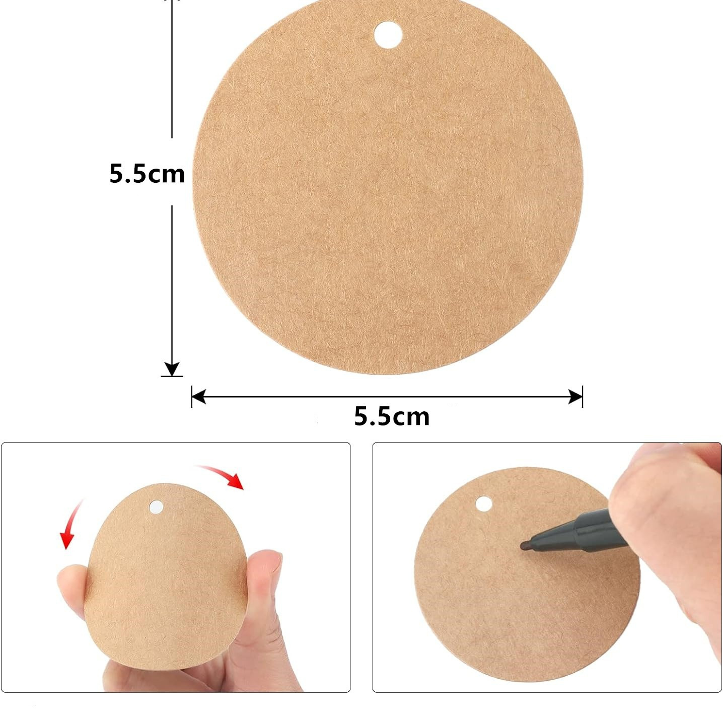 Cross-Border Kraft Paper Tag Blank Round Paper Card Halloween Christmas Thanksgiving Black Card White Card Handmade Label