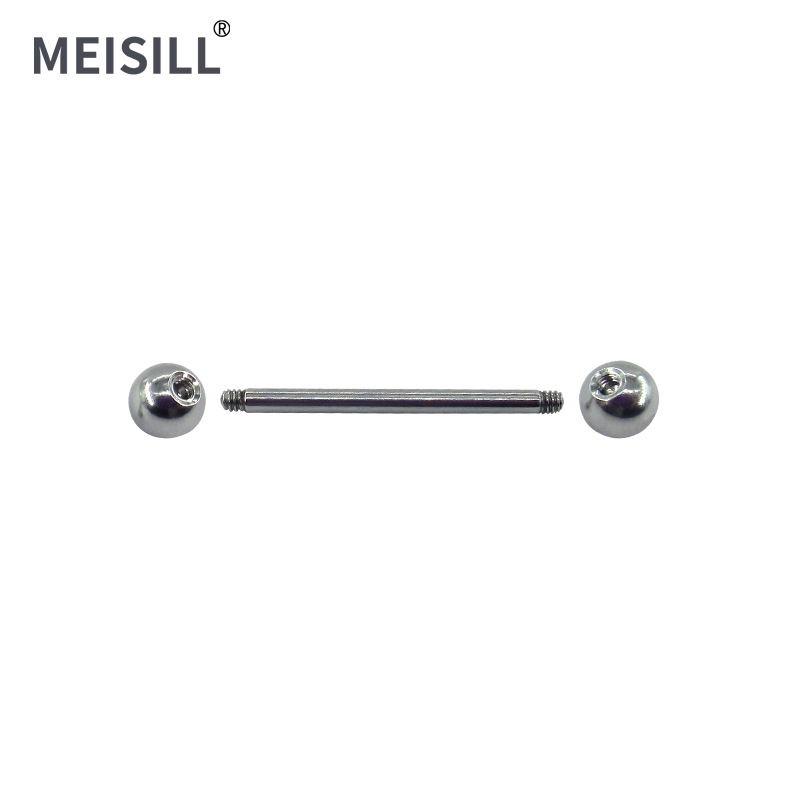 Meier stainless steel tongue nail straight rod ear bone nail one-word ear Bridge ear Rod European and American cross-border human body puncture jewelry factory