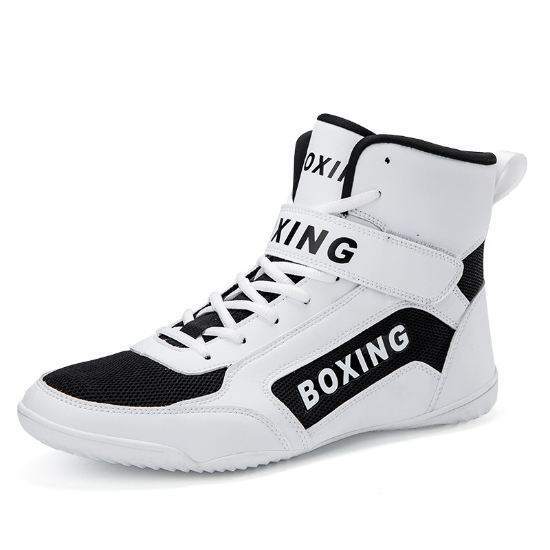Boxing Shoes Men's and Women's Sanda Shoes Fighting Wrestling Shoes Fall Short-fall Boots Long Boots Beef Sole Wear-resistant Sole Boxing Shoes