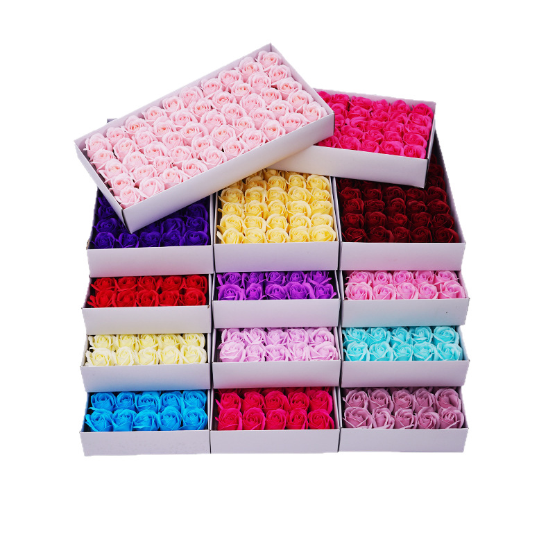 3-layer Rose Artificial Flower Soap Flower Head Carnation Soap Flower Head Flower Shop Valentine's Day Gift Box diy Decoration