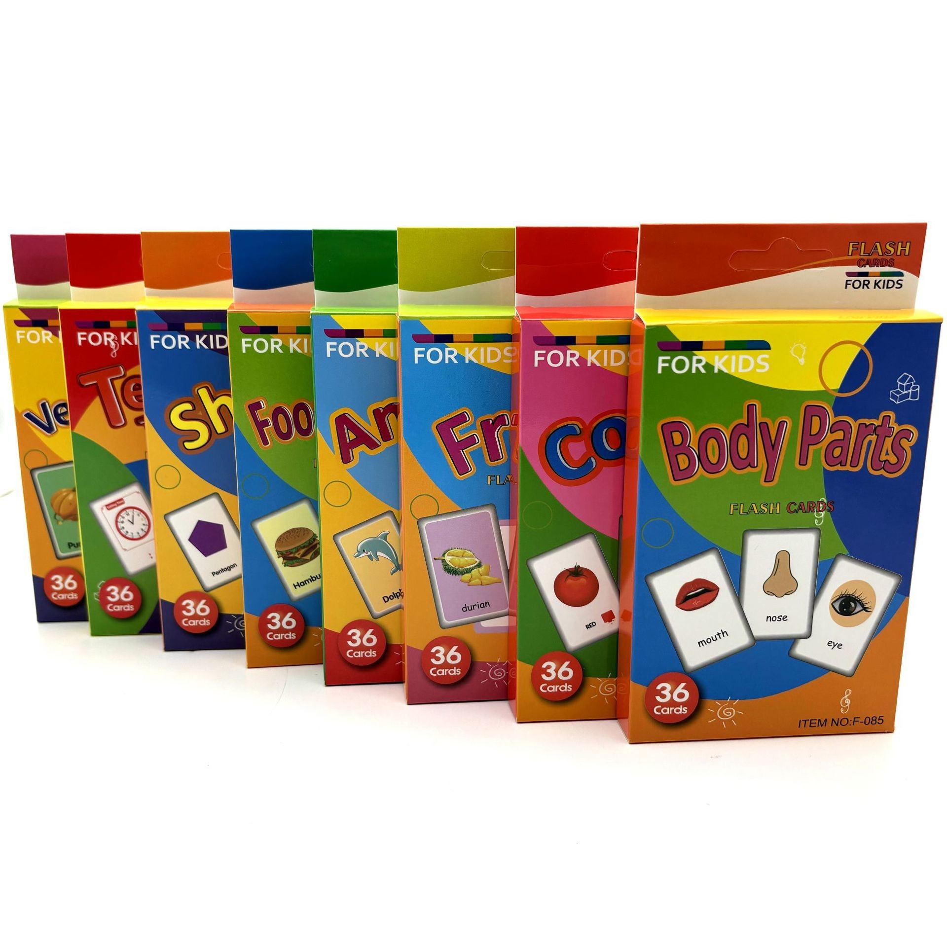 Cross-Border Flash Cards Infant and Toddler Enlightenment Early Education English Word Cognition Cards Color Visual Flash Card Teaching Aids