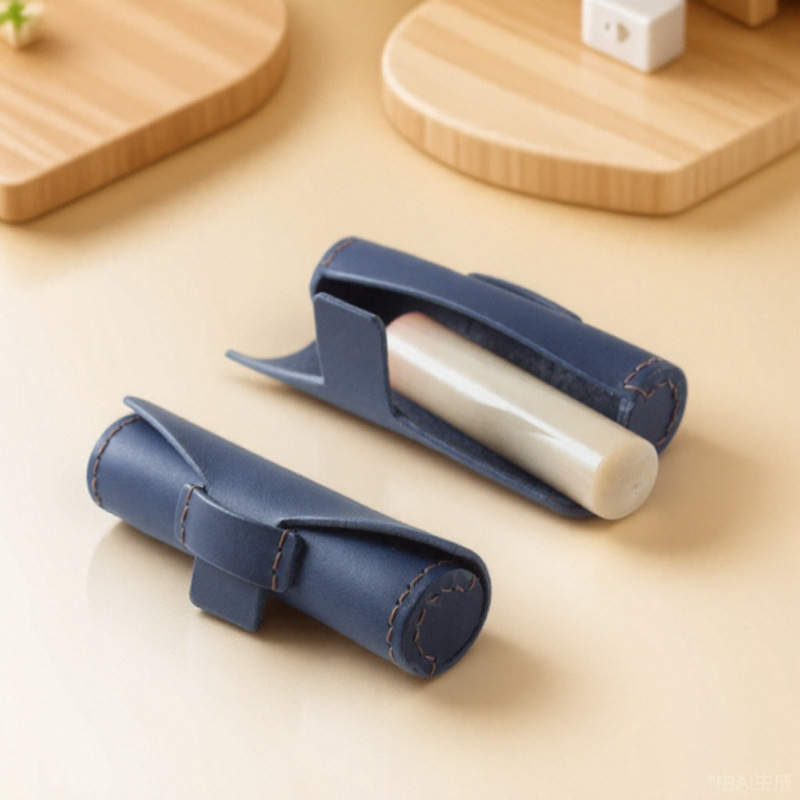 Cross-Border Seal Cosmetics Bag Mini Portable Cylindrical Stereo Multi-Functional U Disk Protective Leather Case Lipstick Leather Case