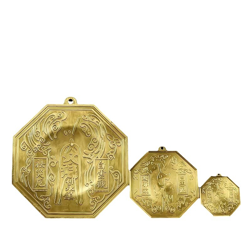 Factory wholesale brass bagua mirror pendant tai chi mirror convex mirror concave mirror ornaments copper upsetting yin and yang fish copper mirror wholesale