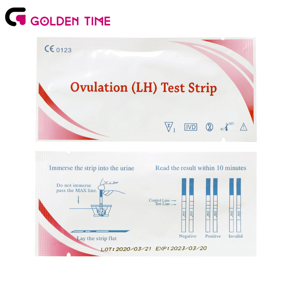 Factory Direct Sales Golden Time High-Precision Ovulation Test Strips (Lh) Test Strips 1 Strip/Bag
