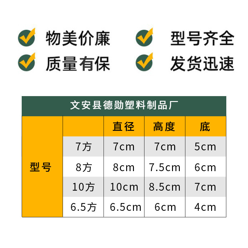 Black flower pot gardening supplies fleshy small black square pot black fleshy seedling pot plastic flower pot spot wholesale