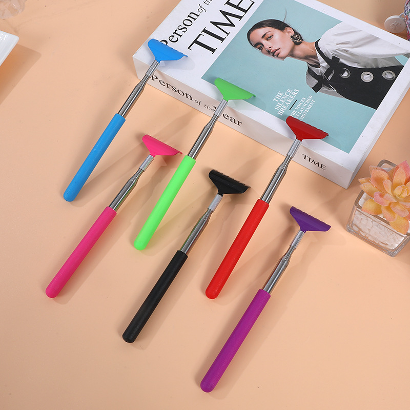 Source factory five small seven-tooth stainless steel telescopic itch itch massage device does not ask for old man music itch itch