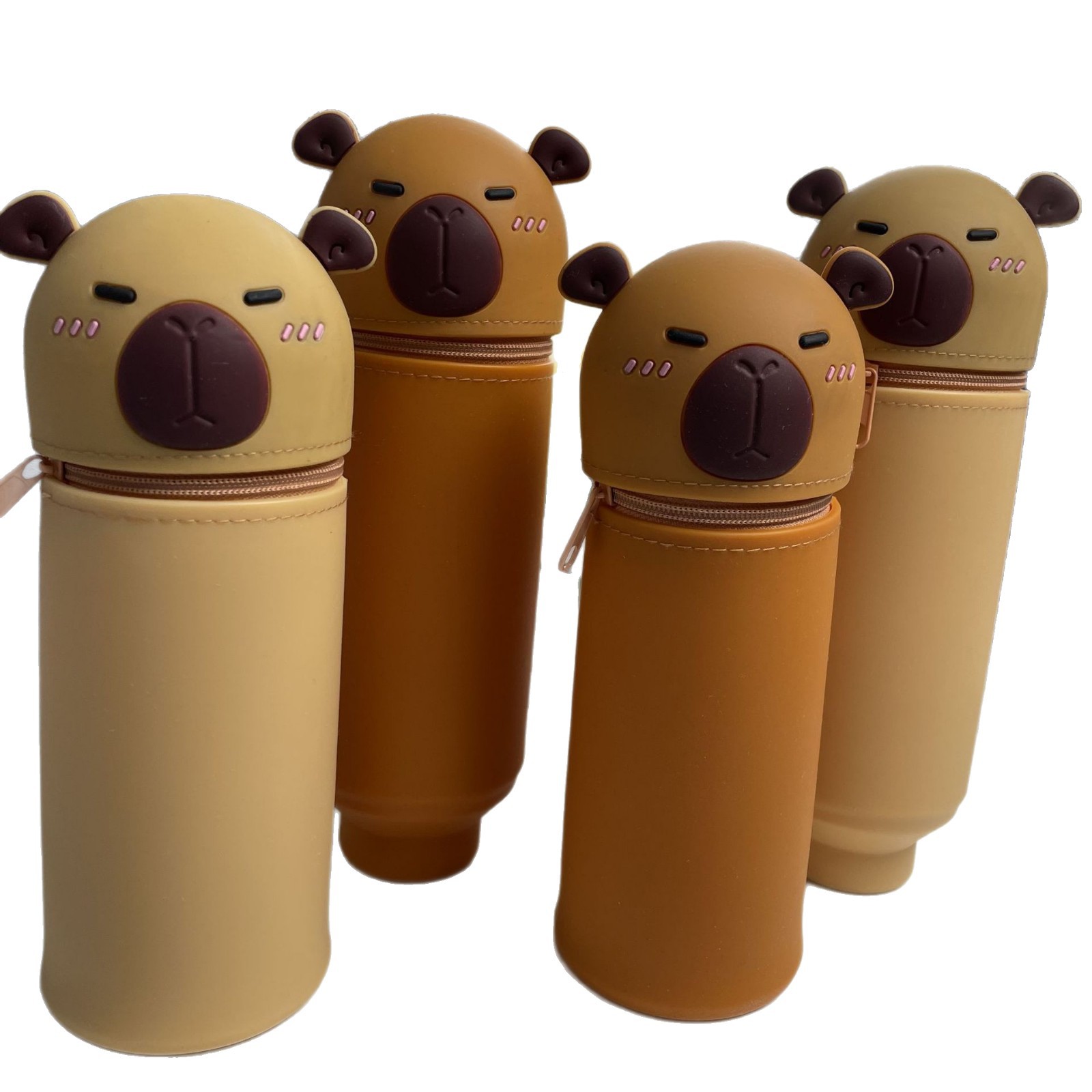 Simple Cartoon Children's Silicone Pen Holder for Primary School Students, Large-Capacity Multi-Functional Storage Bag, High-Value Stationery Storage Box