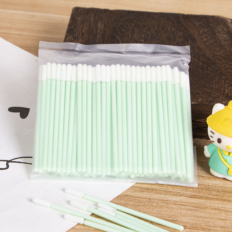 Small round head sponge cotton swab dust-free purification wiping stick cleaning anti-static consumables green rod industrial cotton swab wholesale