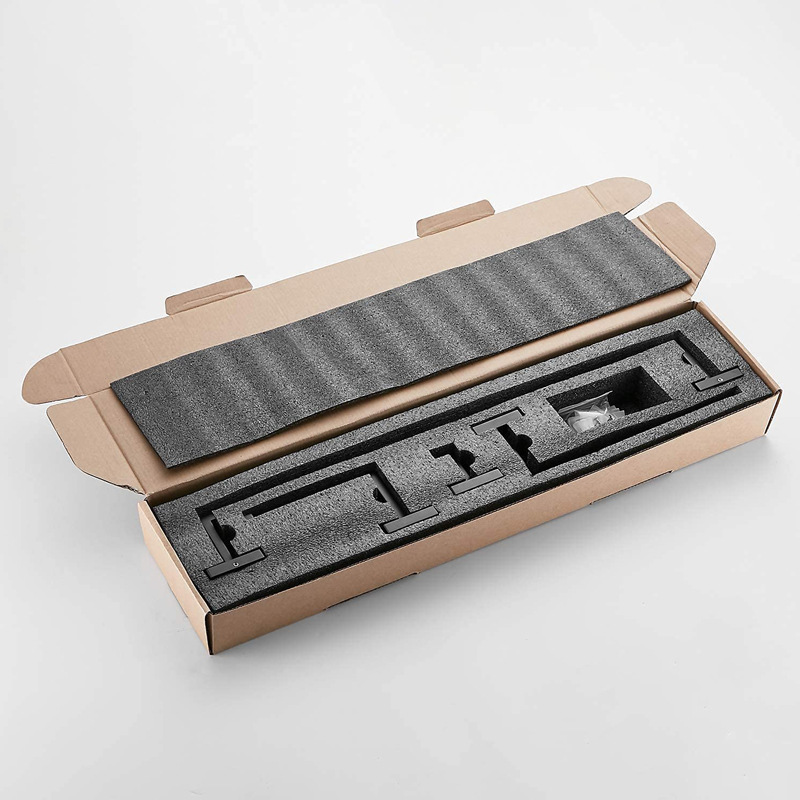 Cross-border 304 stainless steel towel bar set bathroom toilet tissue holder square 60cm towel hook hanging