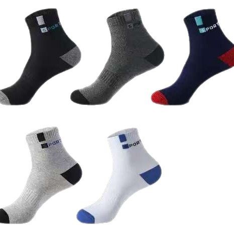 Socks men's letter sport socks sports all-match men's socks sweat-absorbent breathable four seasons basketball socks wholesale