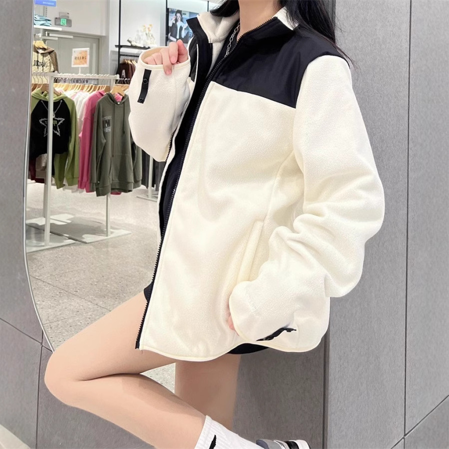 American version of 1990 jacket liner for men and women couples polar fleece three-in-one detachable fleece warm embroidered jacket