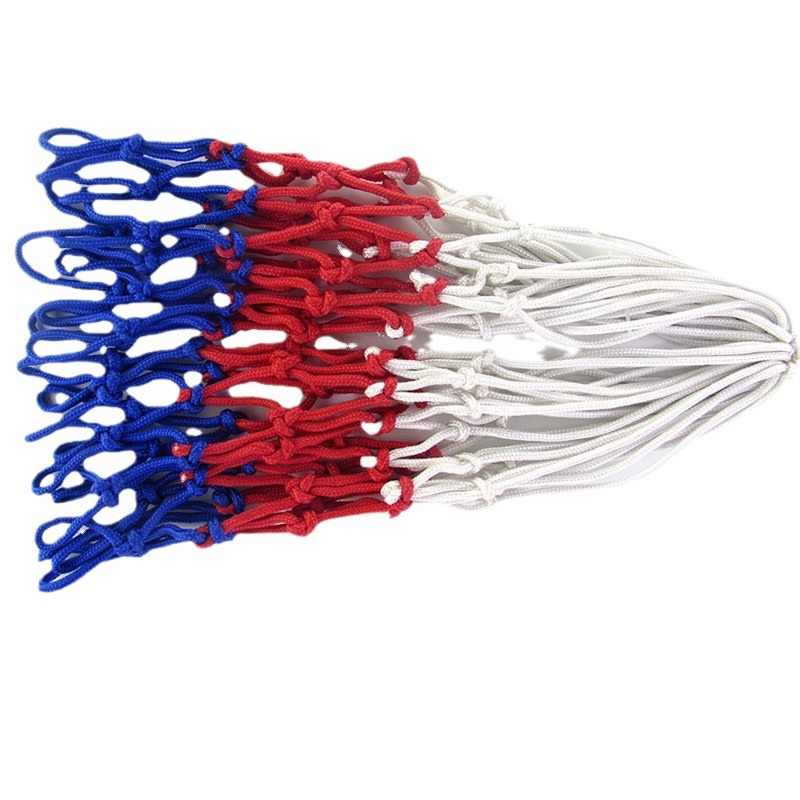 Basketball Net Manufacturer Wholesale Thick Three-Color Polypropylene Ball Net Indoor and Outdoor Nylon Ball Basket Standard Ball Frame Net