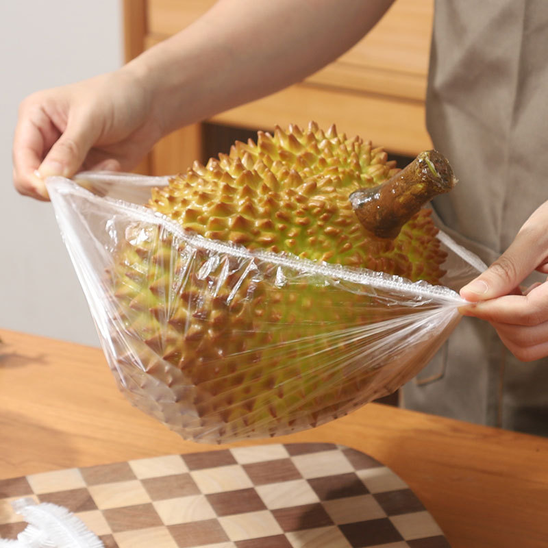 Food Grade Disposable Plastic Wrap Disposable Household Pe Fresh-Keeping Bag Thickeneded with Elastic Food Preservation Cover Wholesale