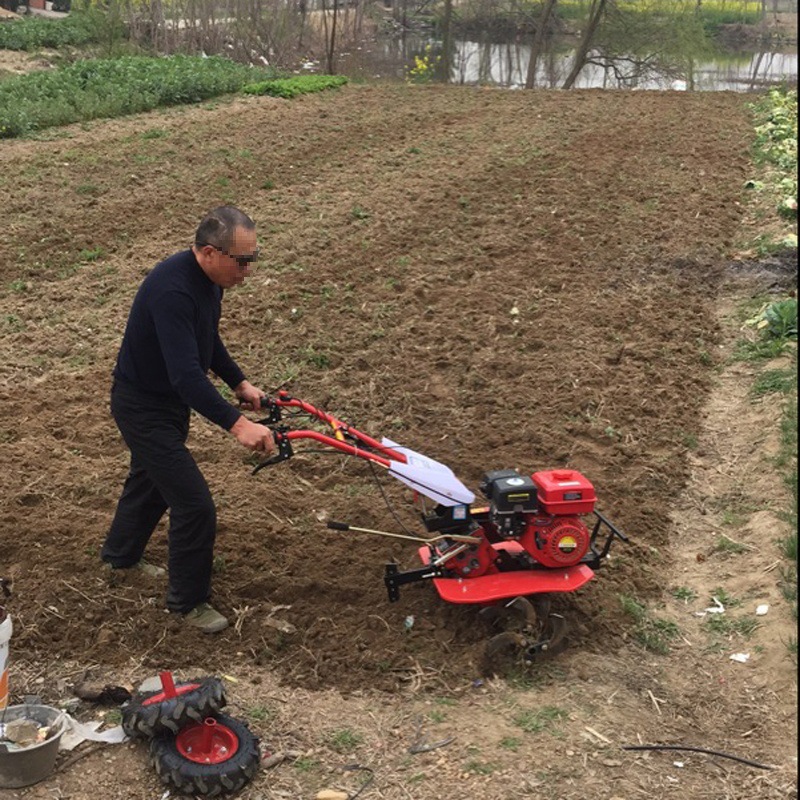 7.5 Hp Multifunctional Gasoline Micro-Tiller Small Soil Loosener Rotary Tiller Ridge Weeding Trenching Diesel Tillage Machine