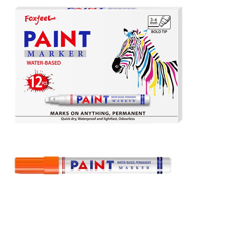 6mm Large-Head Paint Pen Sheet Metal Touch-Up Paint Pen Oil-Based Pen Washable Non-Erasable Large-Capacity Paint Pen