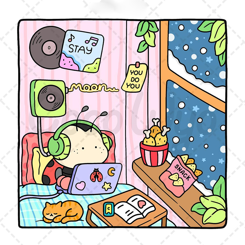 in stock cross-border coloring book for adults and teens Cute animal character book Simple and easy to use coloring book