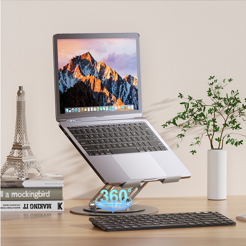 Laptop Stand 360-degree Rotating Adjustable Lifting Bracket Portable Storage Office Tablet Support