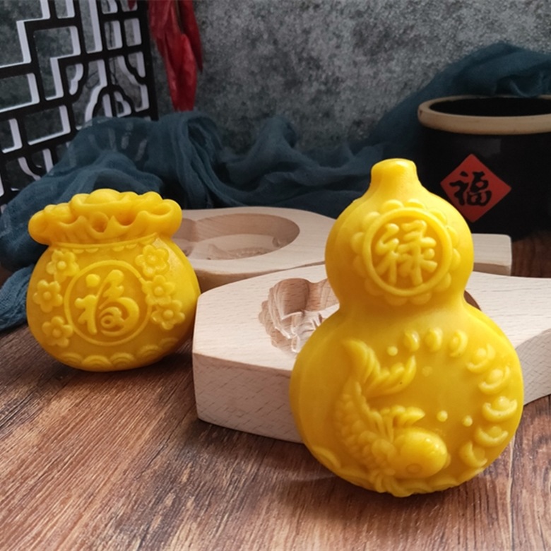 New Wooden Baking Mold New Year Steamed Pattern Steamed Bread Noodles Fish Knock Noodles Cage Fish Print Steamed Bread Wooden Mold