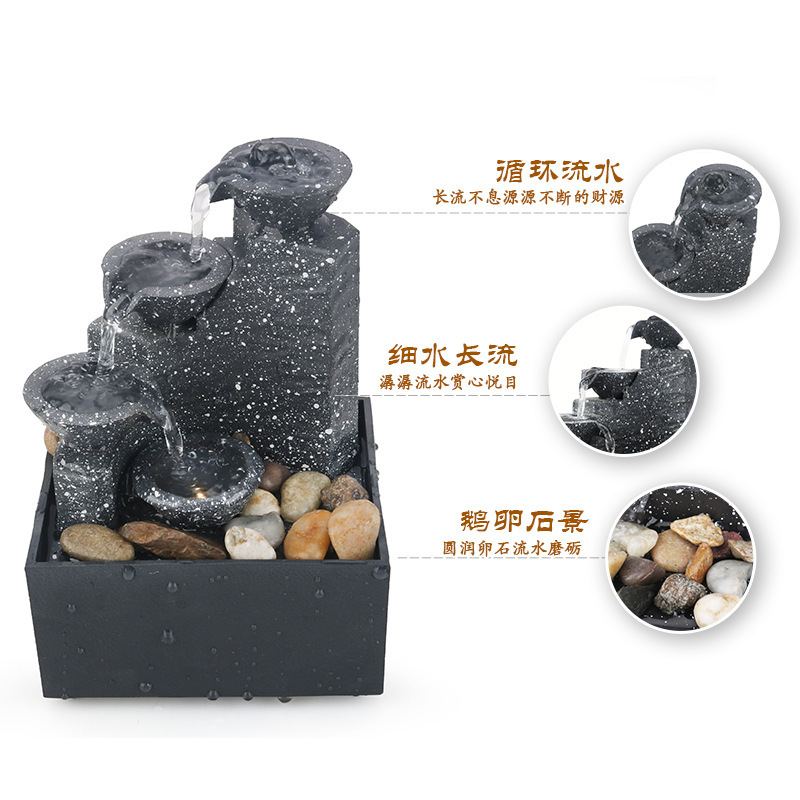 Living room home office desktop small fountain fortune water decoration landscape decoration craft gift