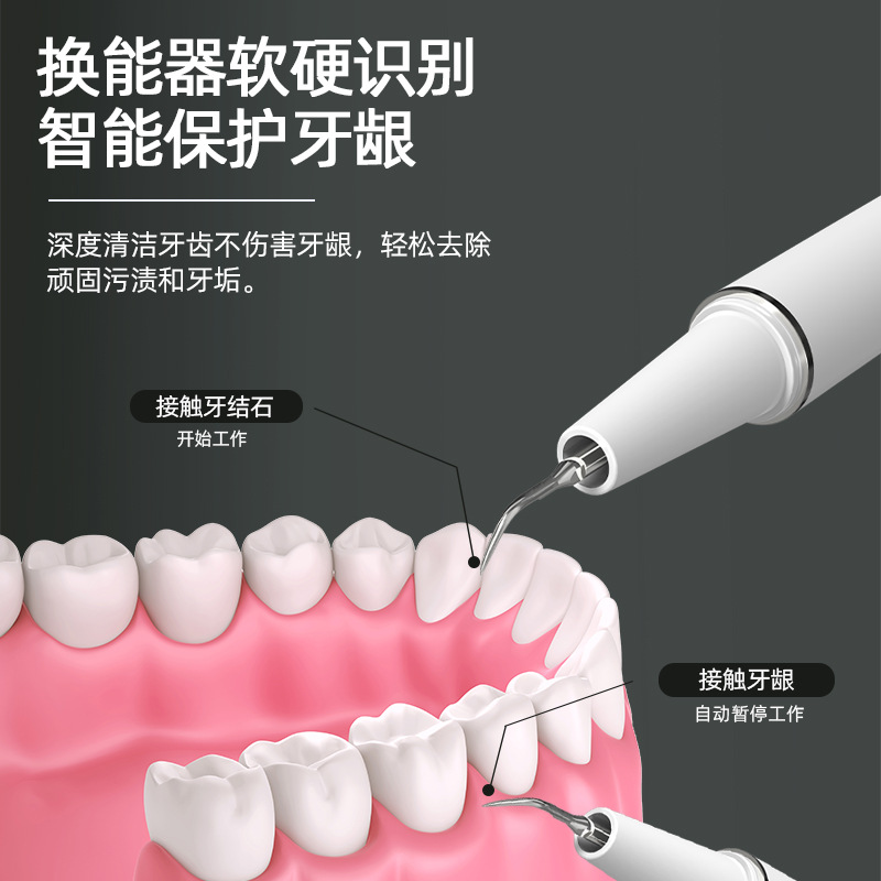 5-Speed Ultrasonic Electric Tooth Cleaner, Calculus Remover, Smoke Stain Household Tartar Cleaning Rinser, Tooth Cleaner