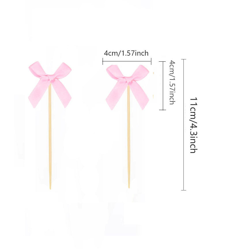 Bow Tab Cake Card Plug-in Dessert Baking Decoration Bow Tab Fabric Party Dessert Tab