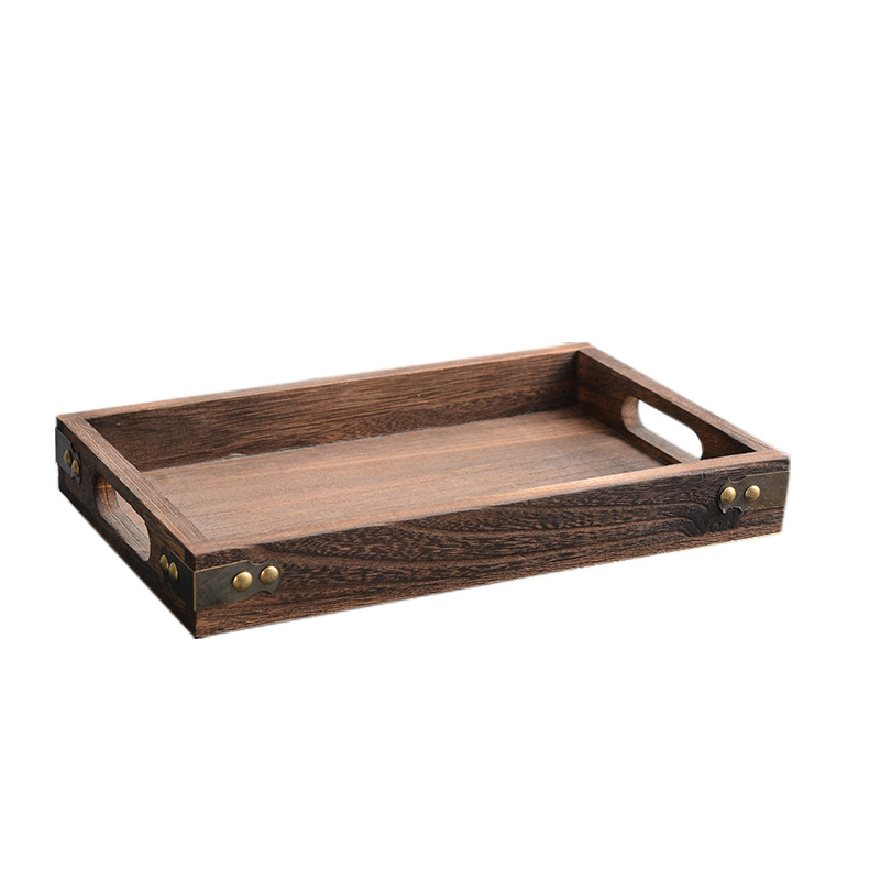 Solid Wood Tea Tray Home Tray Tea Set Now Simple Rectangular Tea Tray Dinner Tray Dried Fruit Dish Wooden Tray Customizable