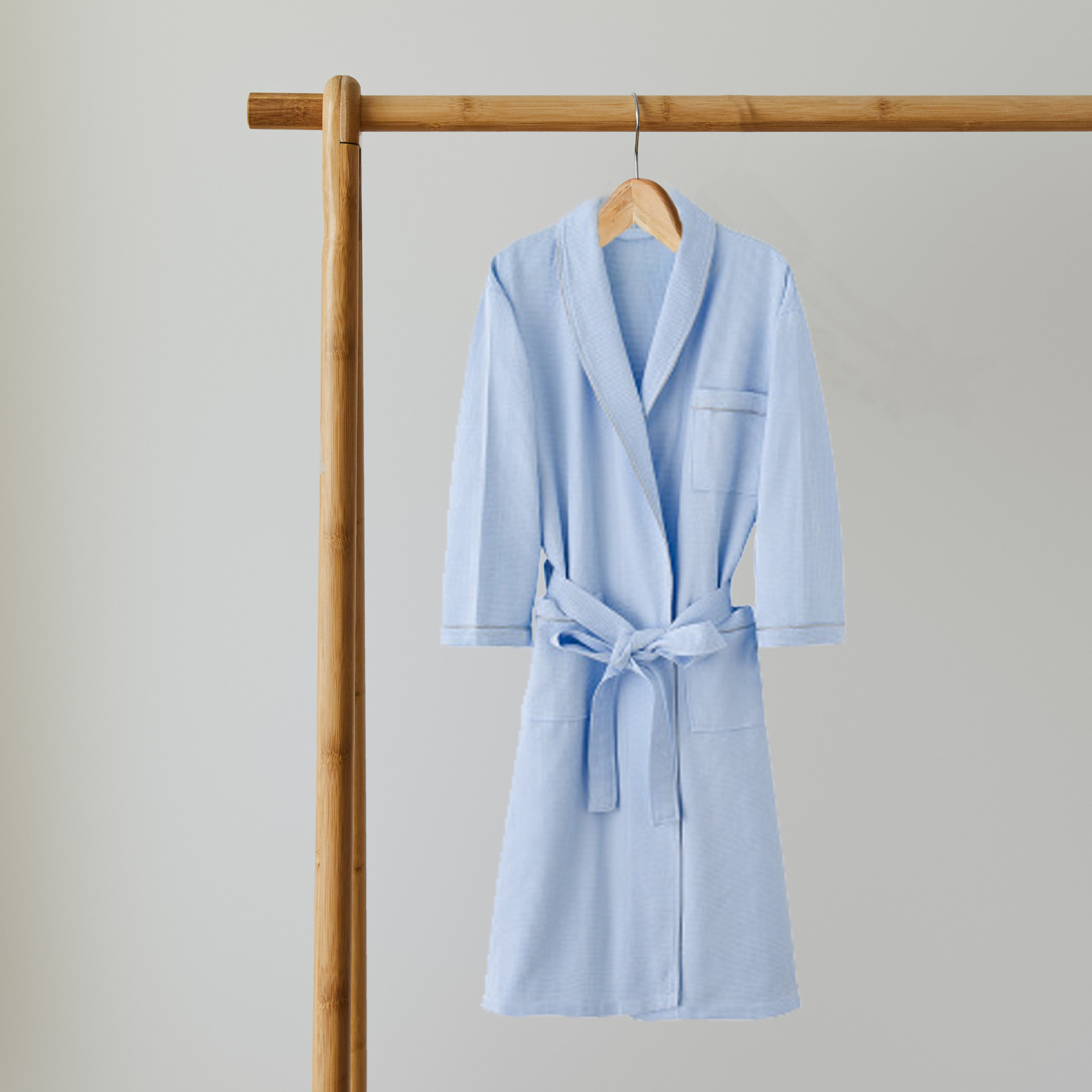 Five-Star Hotel Pure Cotton Waffle Bathrobe Bathrobe Pure Cotton Type a White Unisex Wholesale Hotel Nightgown