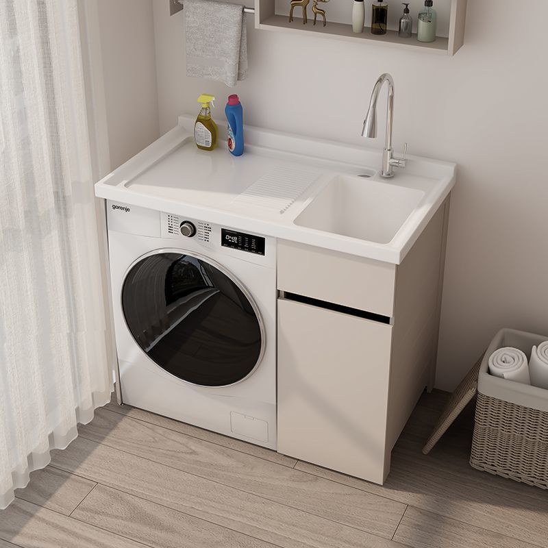 Honeycomb Aluminum Washing Machine Balcony Integrated Cabinet Combination Laundry Cabinet Companion Laundry Table with Washboard Basin Sink
