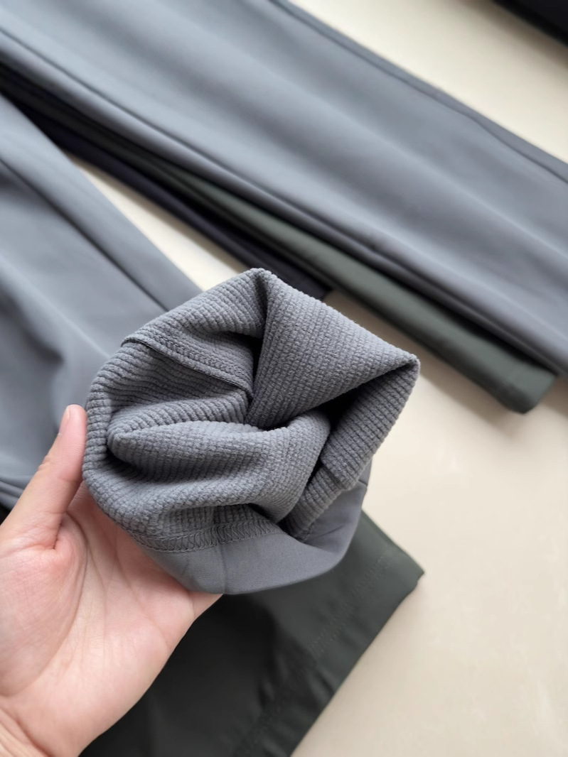 Autumn and Winter Men's Replacement Outdoor Three-Proof Technology-Sense Knob Adjustment Versatile Comfortable Warm Soft Shell Fleece-Lined Casual Pants