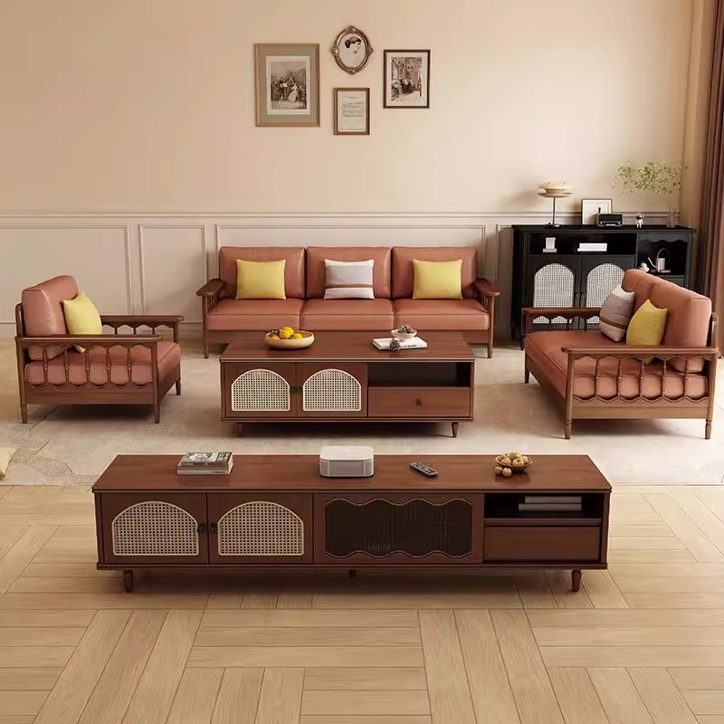 Кофейный столик из массива дерева в антикварном стиле, ТВ-тумба, для гостиной, новый комплект для дома 2025, шкаф для хранения для маленькой квартиры